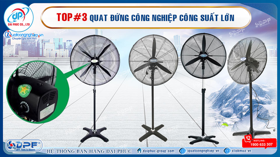 Quạt đứng công nghiệp công suất lớn hiệu suất cao