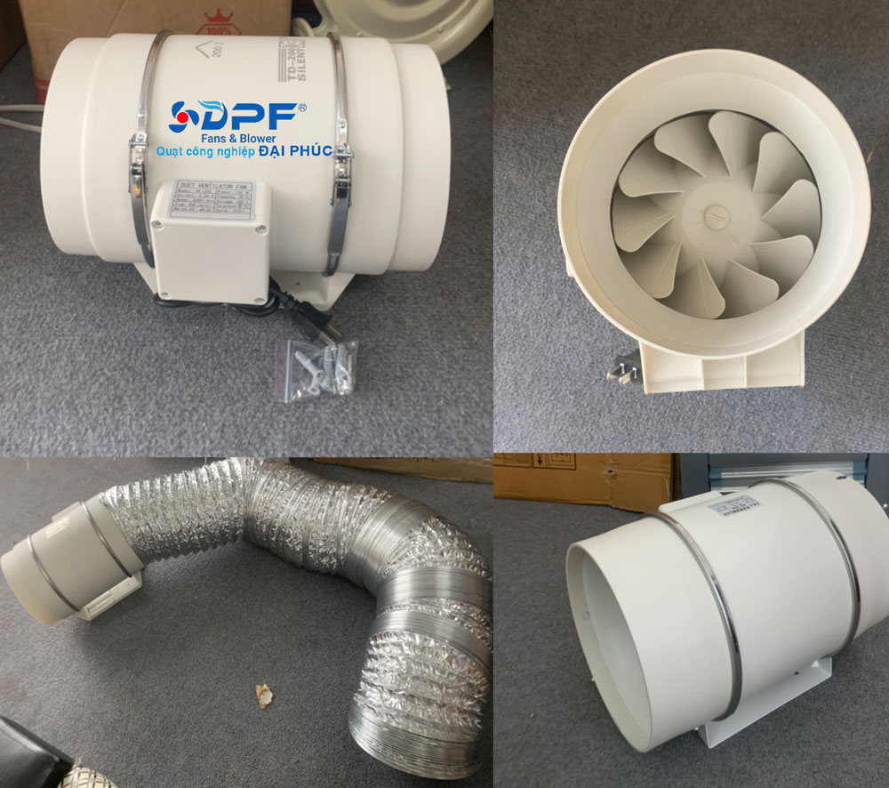 Quạt cấp khí tươi nối ống siêu âm D200