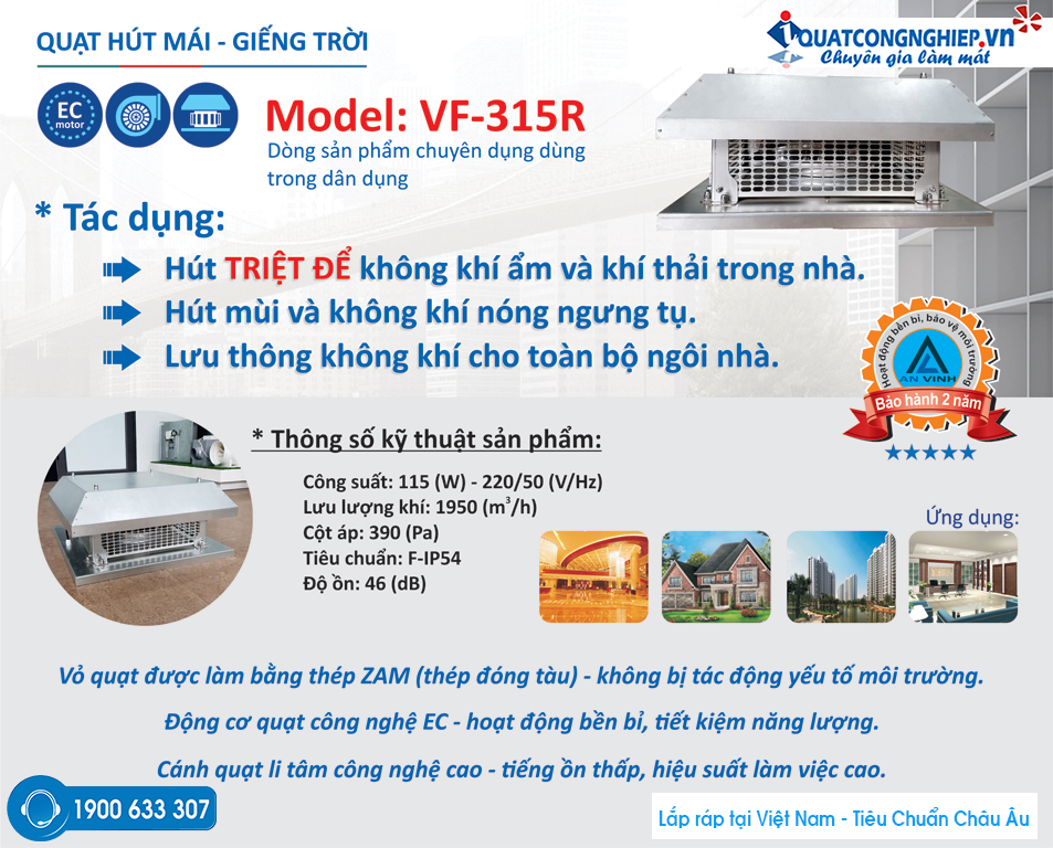 Quat-hut-mai-gieng-troi-cau-thang-vortex-VF-315R